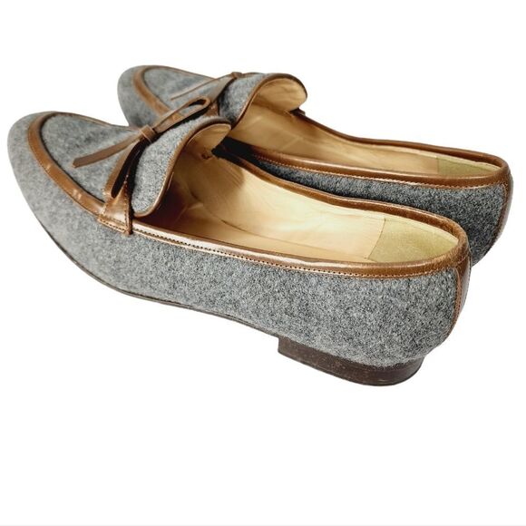 J. Crew Academy Flats Flannel Loafers Gray 9.5 - Picture 3 of 8